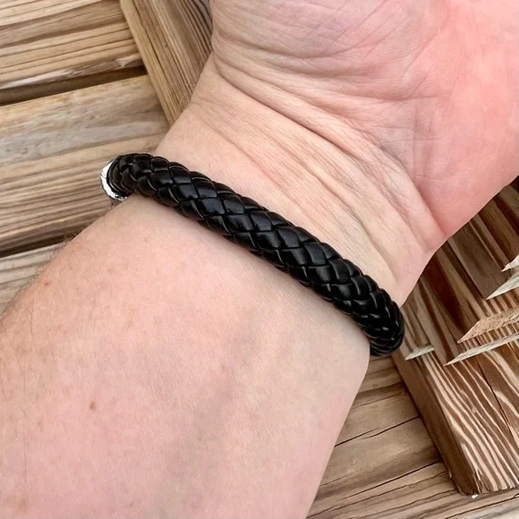 Python Braided Leather Rope Cuff! NEW! - Picture 5 of 16